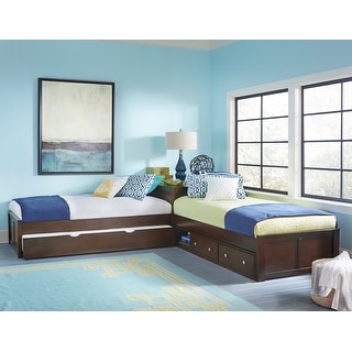 Hillsdale Pulse L-Shape Bed with Storage and Trundle, Chocolate