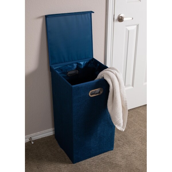 BirdRock Home Single Laundry Hamper with Removable Liners - Navy