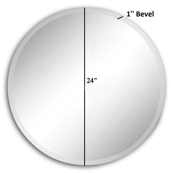 Porch & Den Salix Beveled Frameless Round Wall Mirror