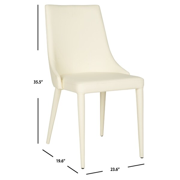 SAFAVIEH Dining Mid-Century Modern Summerset Buttercream Dining Chairs (Set of 2) - 23.6" x 19.6" x 35.5"