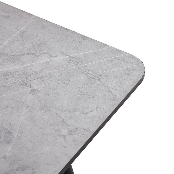 Mieres Modern Simple Faux Marble Dining Table - N/A