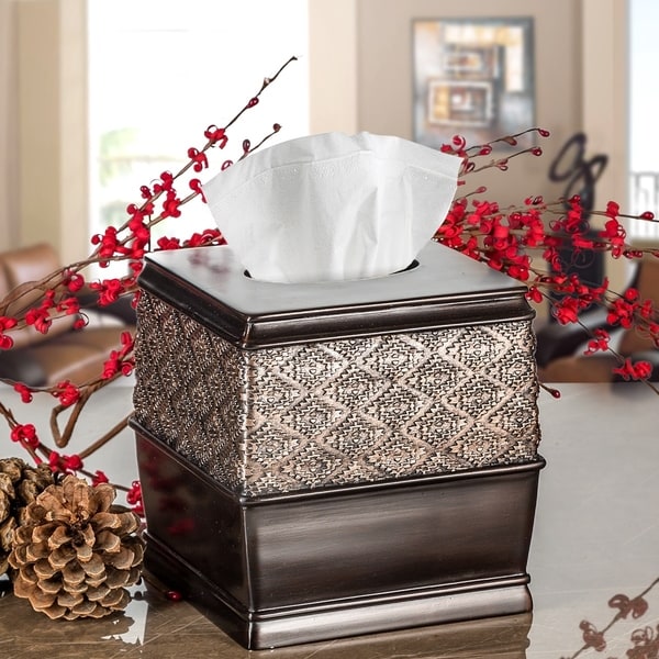 Dublin Square Tissue Box Cover (Brown)