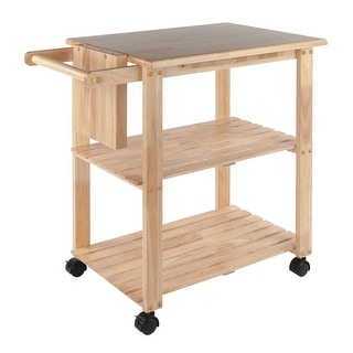 Mario Utility Kitchen Cart, Natural - 33.19 x 20.47 x 31.93 inches