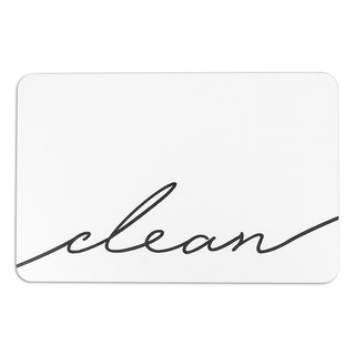 Clean Script White Stone Non Slip Bath Mat