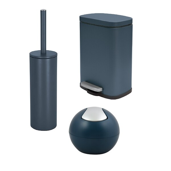 Countertop Waste Basket Spirella Bowl Matte Petrol Blue