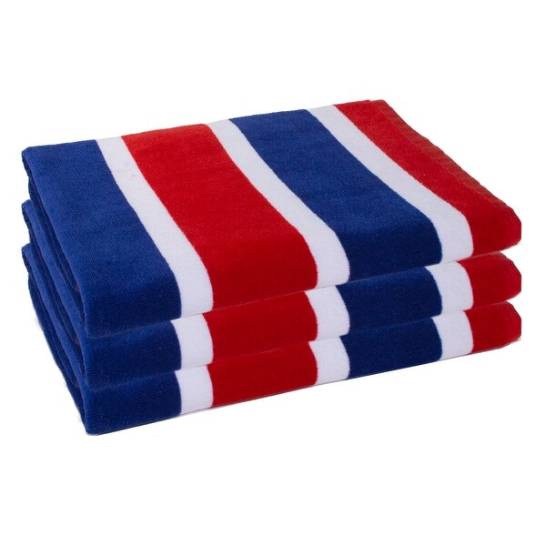 Outdoor Living Patriotic Beach Towel 3 Pack Set in Anchor