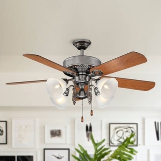 52" Reversible 5-Blade LED Ceiling Fan with Lights and Pull Chain