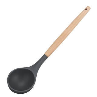 Silicone Soup Ladle Spoon 12.4 " One Piece Design Cooking Utensil - Gray - 12.4" x 3.1"(L*W)