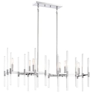 Minka-Lavery Pillar 6-Light Island Light-Chrome Finish and Glass, Transitional Modern Style