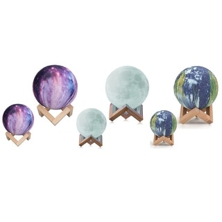 Moon, Galaxy, Planet or Heart Color-Changing 3D Lamp with Touch Sensor & Remote Control
