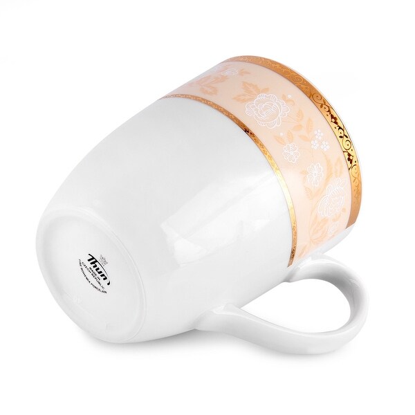 Golden Roses Porcelain Mug Set of 2