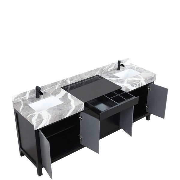 Lexora Zilara Bathroom Vanity in Black and Grey With Contertop and Faucet