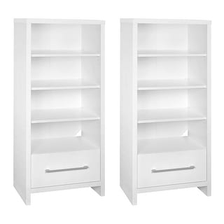 ClosetMaid 165100 Decorative Storage Tower Bookcase with Drawer, White (2 Pack) - 130