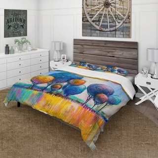 Designart 'Autumn Fantasy Trees IV' Modern Duvet Cover Set