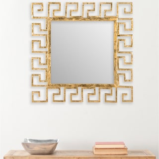 SAFAVIEH Calliope Greek Key Antique Gold 23-inch Square Decorative Mirror - 23" x 0.5" x 23"
