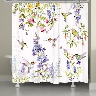 Laural Home Hummingbird Floral Shower Curtain 71x72