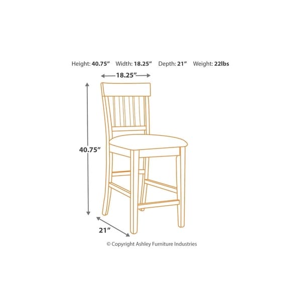 Haddigan Counter Height Bar Stool - Set of 2 - Dark Brown