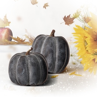 3-4" Waterproof Weathered Pumpkin Set of 2