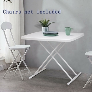 30x20inch Folding Table Lifting Picnic Camping Dining Rectangle White