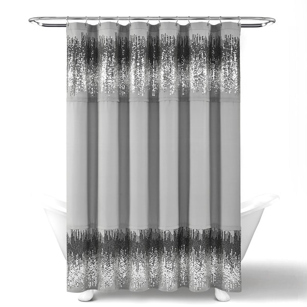 Lush Decor Polyester Shimmer Sequins Shower Curtain