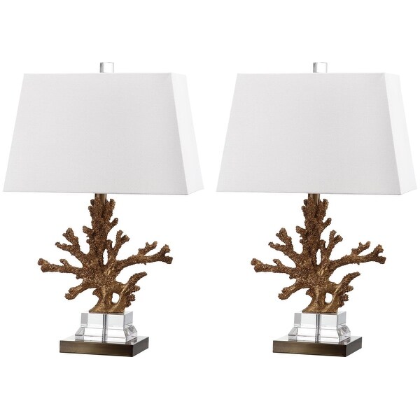 SAFAVIEH Lighting 24-inch Bashi Bronze Table Lamp (Set of 2) - 15"x9"x23.5"