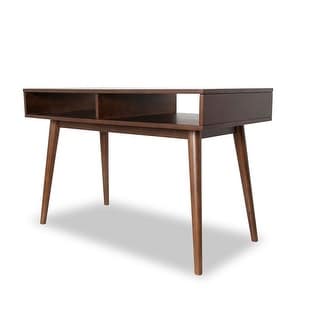 Kane Mid-Century Rectangular Solid Wood Desk in Brown
