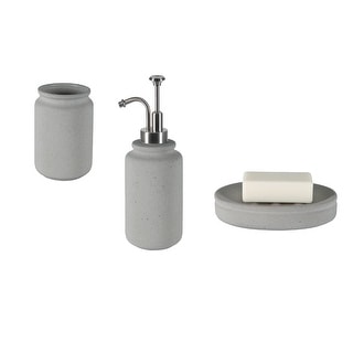 3-Piece Countertop Accessories Set Spirella Cement Concrete Look Porcelain
