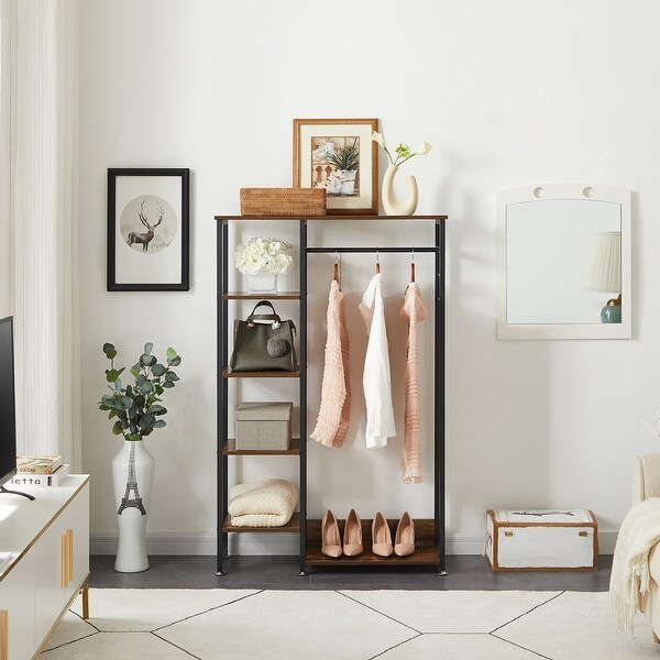 VECELO Open Wardrobe Armoire Closet - 55*35.4*11.6