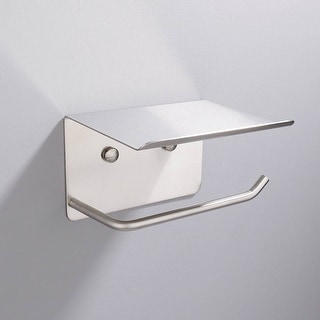 Toilet Paper Holder With Shelf, Self-Adhesive Screw In Two Installation Methods