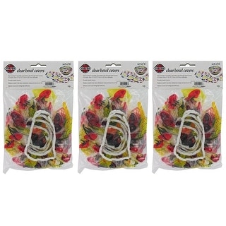 Norpro 6pc Set Fruit Pattern Reusable Elastic Decorative See Through Bowl Covers