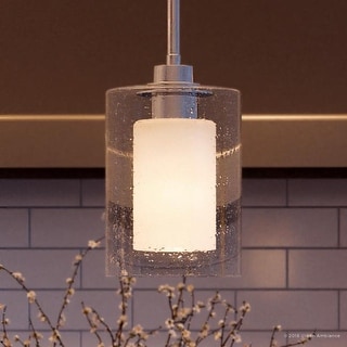 Luxury Contemporary Pendant Light, 10"H x 5.875"W, with Modern Farmhouse Style, Polished Chrome Finish by Urban Ambiance