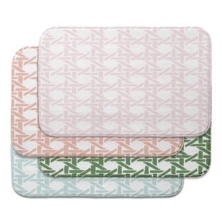 Rattan Geometric Bath Mat