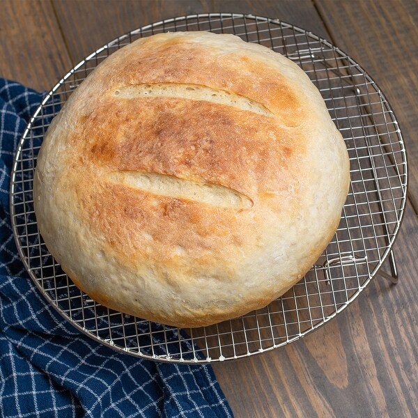 Round Cooking Rack 12-inch Stainless Steel Cross Wire Barbecue Grill with Legs