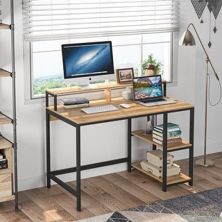Computer Workstations Writing Desk with Storage Shelves