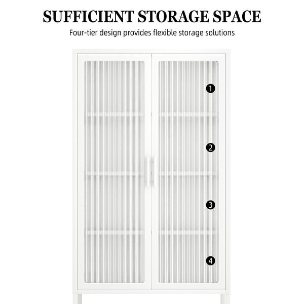 Double Glass Door Storage Cabinet