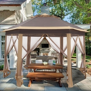 Ainfox Gazebo Outdoor Pop-up Canopy with Mosquito Net and Carry Bag