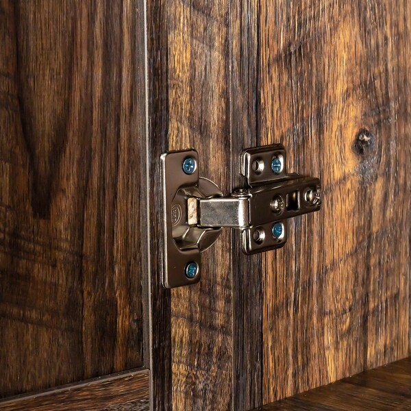 Rustic Kitchen Pantry Cabinet with 6-Doors, 1-Open Shelves and 1-Drawer