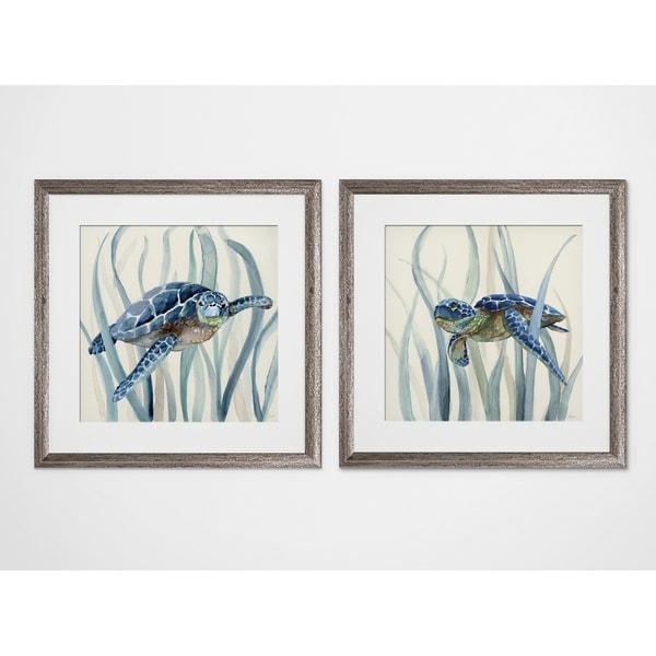 Turtle in Seagrass I -2 Piece Set