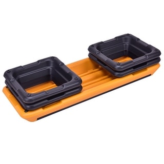 Fitness Aerobic Step 43" Cardio Adjustable Exercise Stepper - Orange - 43" x 16" ( L x W )