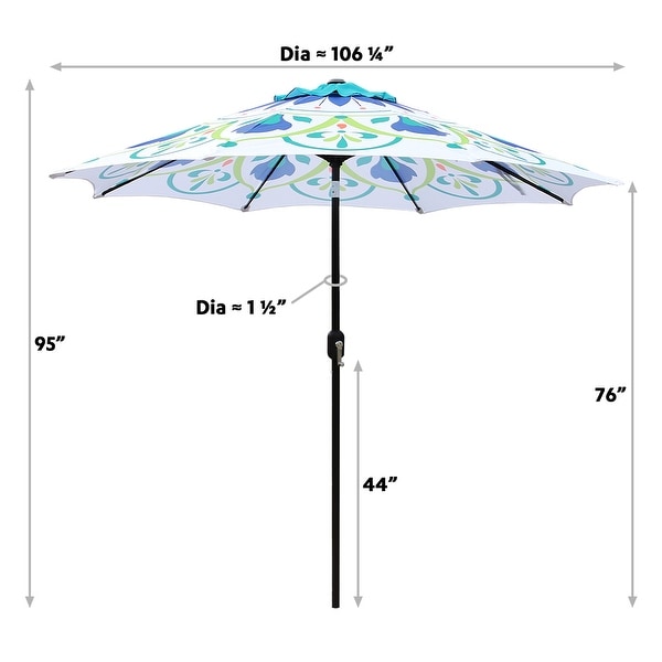 Maypex 9-ft. Peacock Market Patio Umbrella