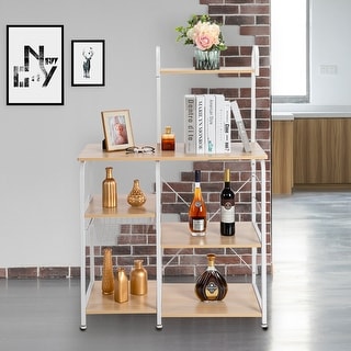 23.5''/35.5'' Wooden Kitchen Shelf , Baker's Rack 4 Tier Shelves for Spice Rack Organizer