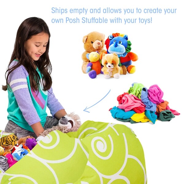 Kids' Stuffed Animal Storage Bean Bag Chair Cover or Toy Organizer