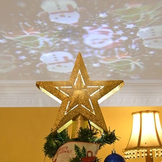 Hollow Star Shaped LED Lighted Christmas Tree Topper