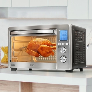 LNC 12-In-1 Large 34QT Countertop Toaster Oven Convection Rotisserie Air Fryer - 19.5" L x 15" W x 12.5" H