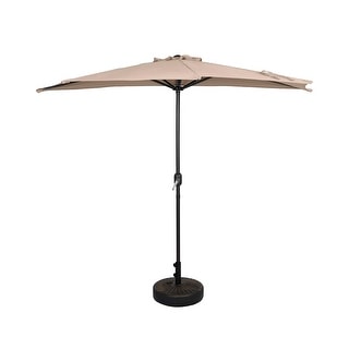 Andrea 9-Ft. Half Umbrella with Bronze Finish Fillable Base