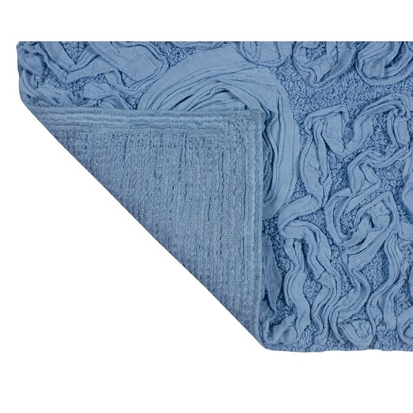 Home Weavers Bellflower Collection 3 Piece Set Cotton Bath Rug 17"x24", 21"x34", 20"x20"