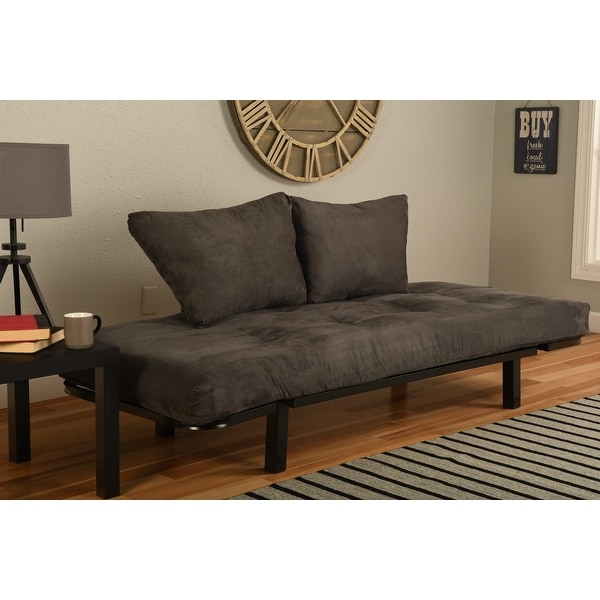 Porch & Den Boyd Daybed Lounger with Suede Grey Mattress