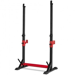Adjustable Squat Rack Stand Multi-function Barbell Rack Home Gym Fitness - 27" x 37"-47" x 40"-64" (L x W x H)