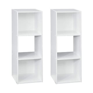 Closetmaid Home Stackable 3-Cube Cubeicals Organizer Storage, White (2 Pack) - 18