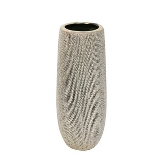 Ceramic 9.75" Vase,champagne 9.75"H